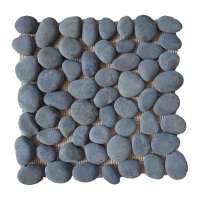 black natural pebble cobble stone paver mat