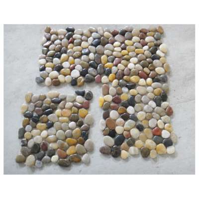 cheap terrace multicolor natural stone stacked pebble tile