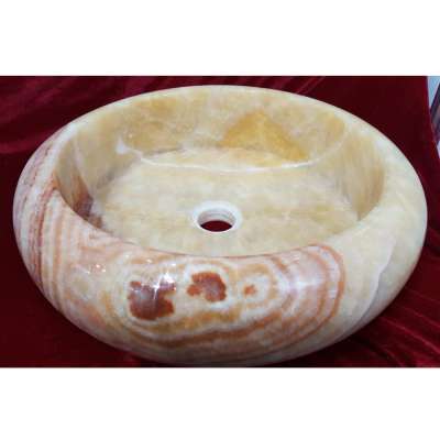 natural stone round bowl countertop wash basin marble sink